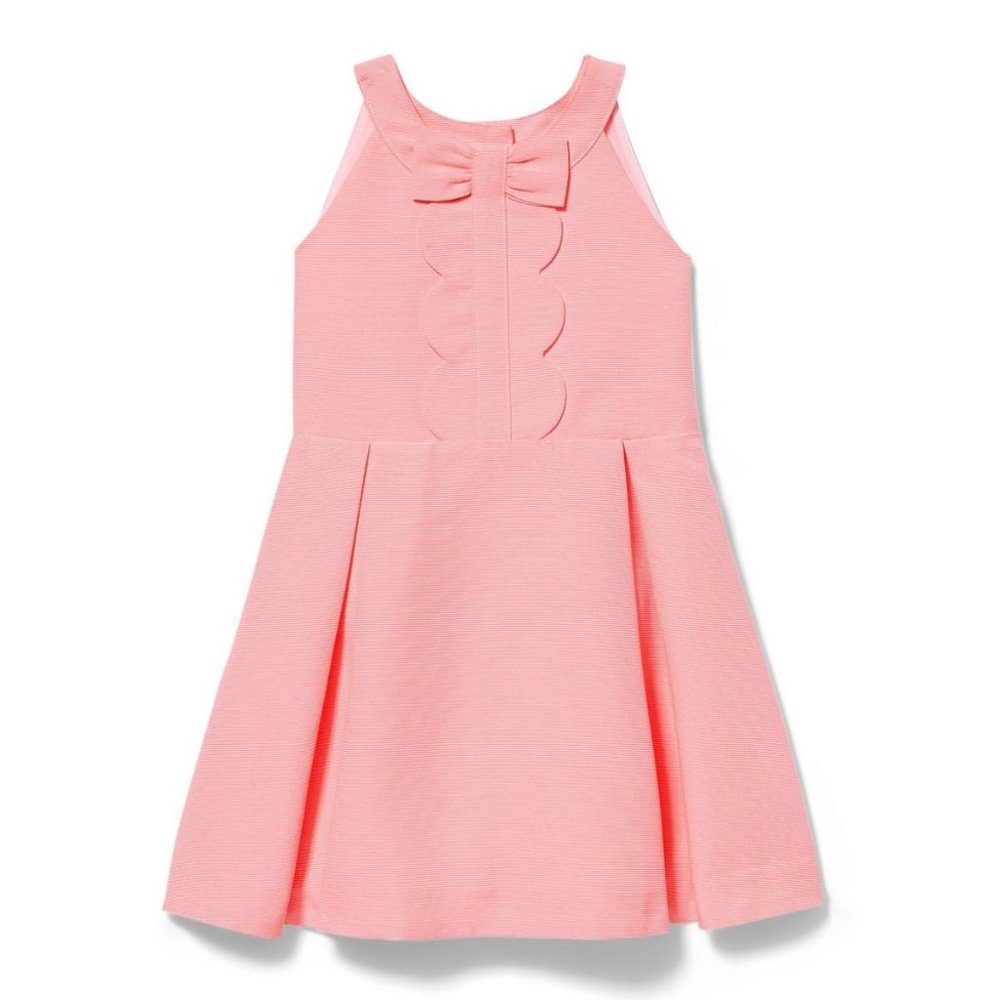 NWT Janie and Jack Mini Striped Ottoman Dress - Salmon Rose - Size 4